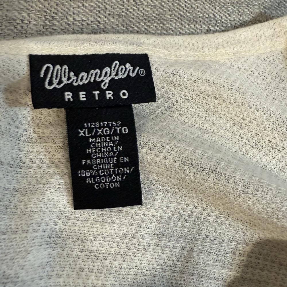 Wrangler Retro Embroidered Peasant Top Womens XL Boho Western Prairie Cream - Picture 9 of 13